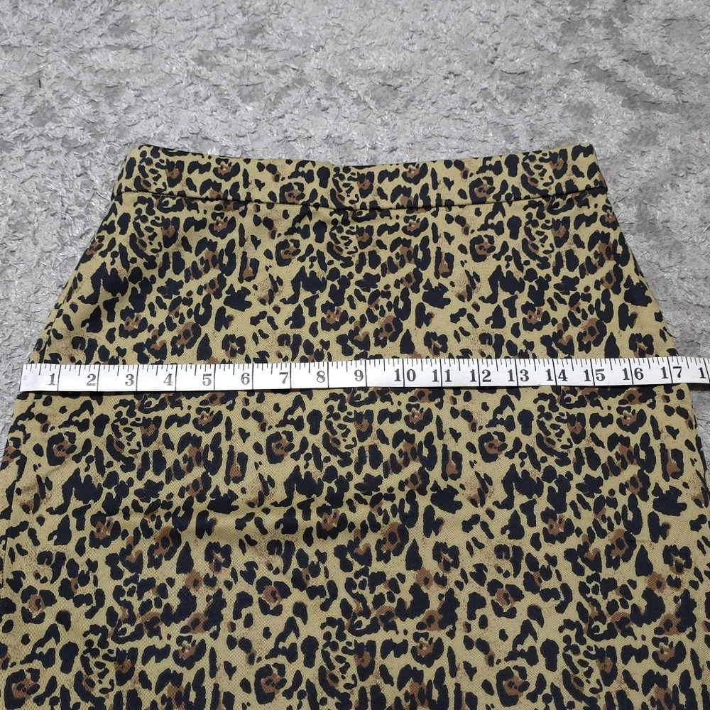 J CREW No. 2 Pencil Skirt in Leopard Print Bi-stretch Cotton Elastane, Lined, 2P - Picture 12 of 16
